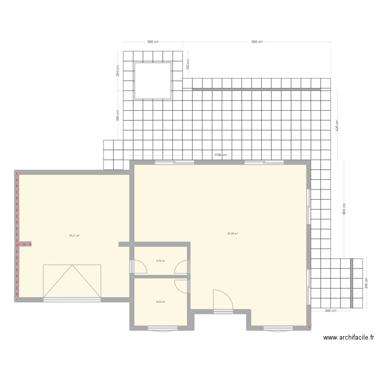 Terrasse Version5. Plan de 4 pièces et 148 m2