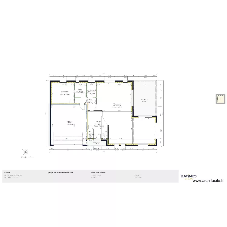 Maison Bessin 2nd plan. Plan de 1  et 12 m²