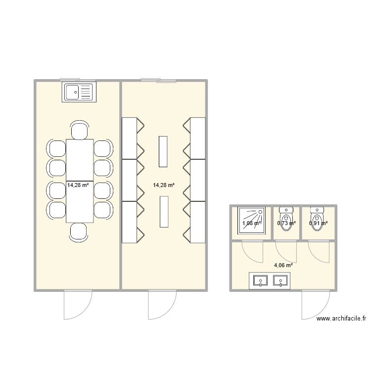 RICHARD CONSTRUCTION CHANTIER DECINES. Plan de 6 pièces et 35 m2