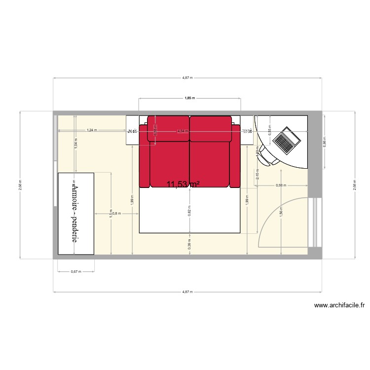 Chambre 2. Plan de 0 pièce et 0 m2