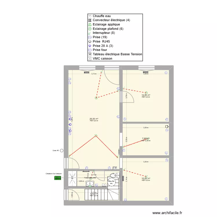 MARC VINCENT Les Montils RDC. Plan de 