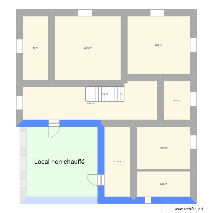 botter. Plan de 17 pièces et 284 m2