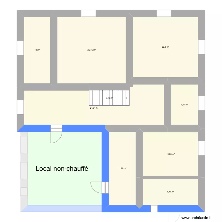 botter. Plan de 17 pièces et 284 m²