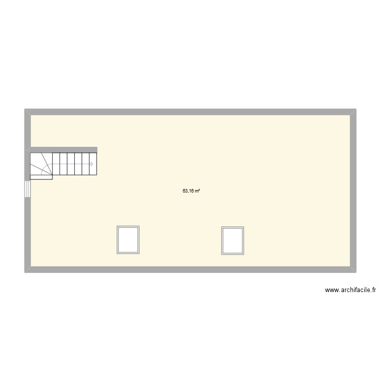 julien 2. Plan de 1 pièce et 63 m2