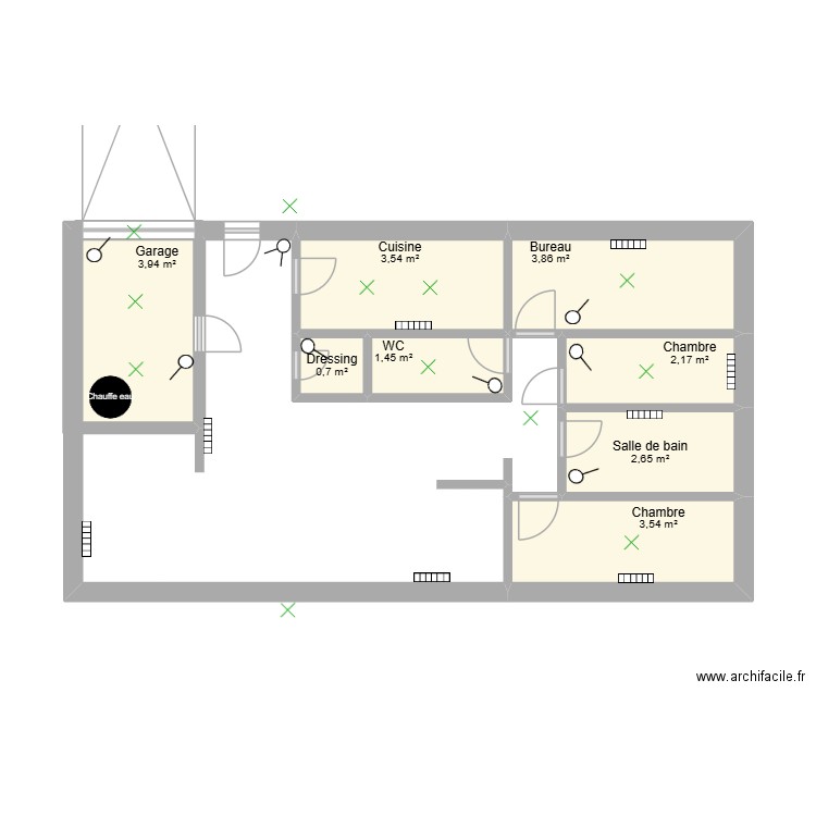 plan elec. Plan de 8 pièces et 22 m2