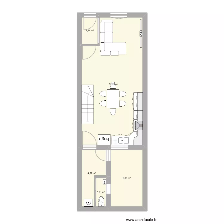 RdC Paskale V2. Plan de 5  et 48 m²