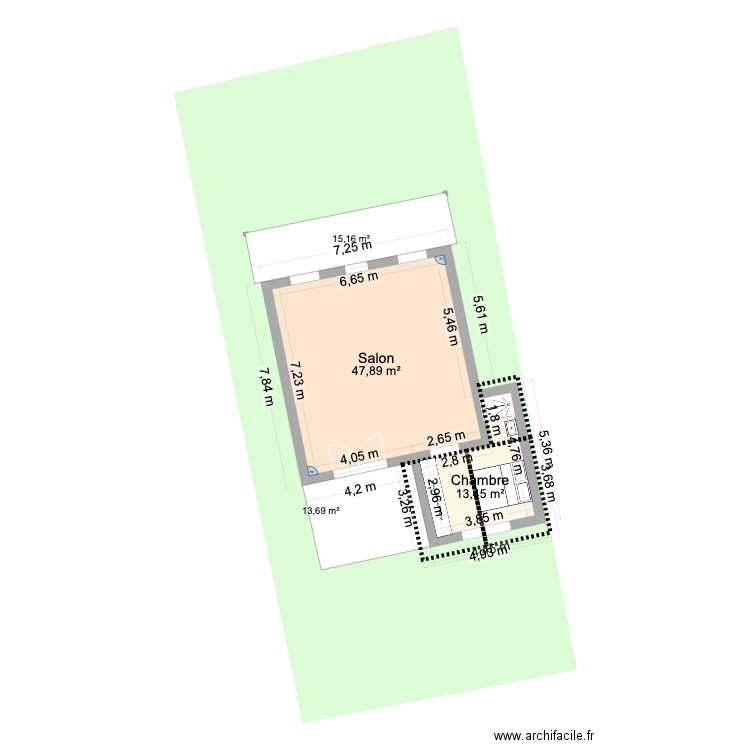 PLAN PESSAC 3. Plan de 3 pièces et 109 m2