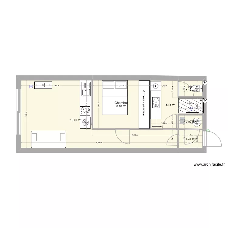 plan annexe 2. Plan de 6  et 36 m²