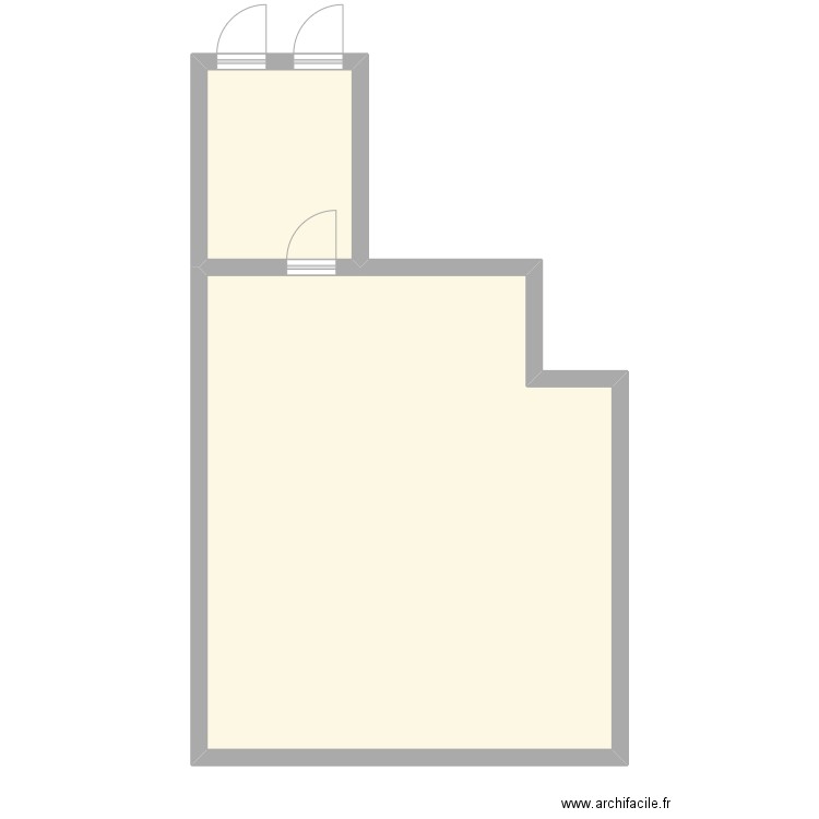 Bagagerie V2. Plan de 2 pièces et 56 m2