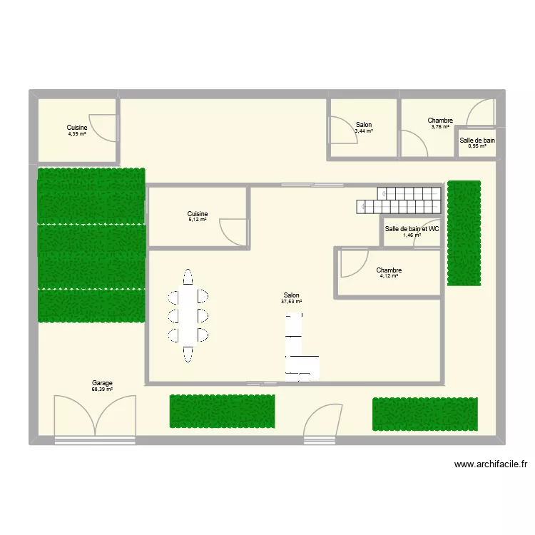 bonne. Plan de 9  et 182 m²