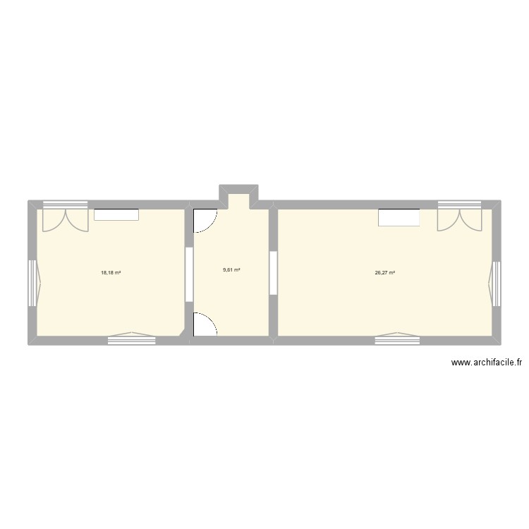 Réaménagement boutique. Plan de 3 pièces et 54 m2