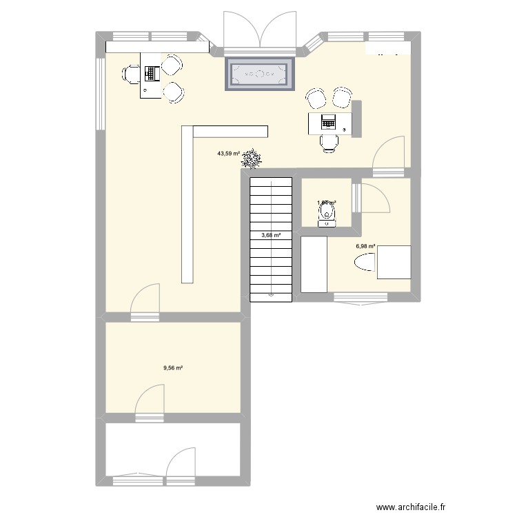 mag. Plan de 5 pièces et 66 m2