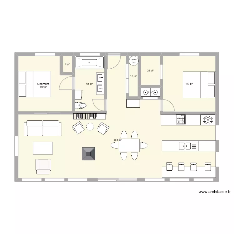 Petite maison. Plan de 8  et 84 m²