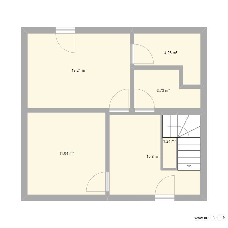 Plan 94. Plan de 6 pièces et 44 m2