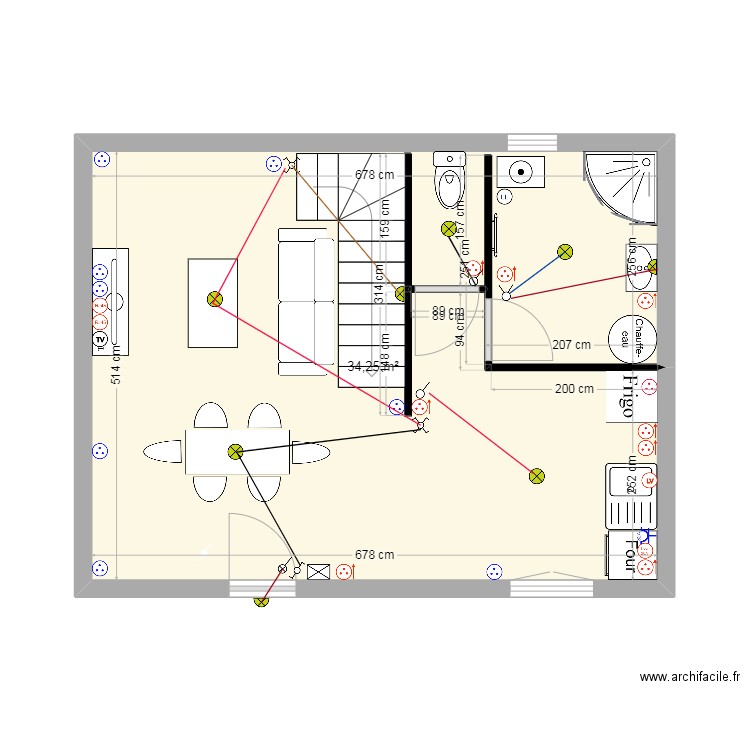 lal rdc4. Plan de 1 pièce et 34 m2