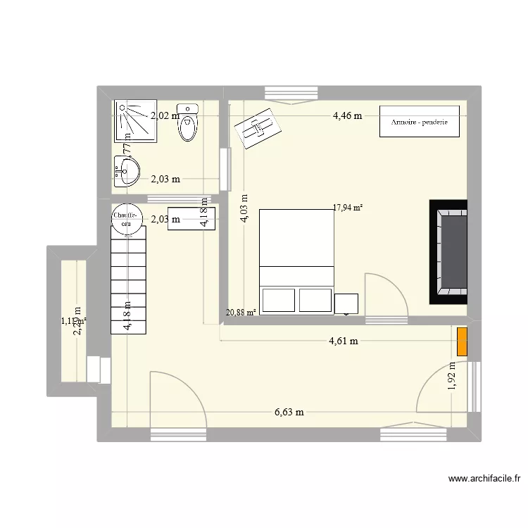 Cellier 2. Plan de 3  et 40 m²