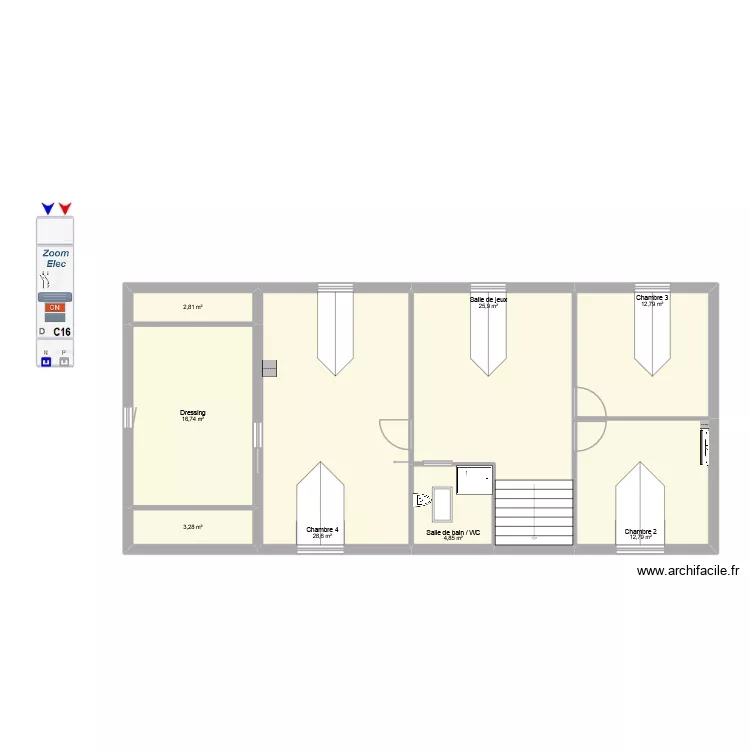 ********************PC (Etage) (2,5mm²). Plan de 8 et 108 m² ********************PC (Etage) (2,5mm²). Plan de 8 et 108 m²