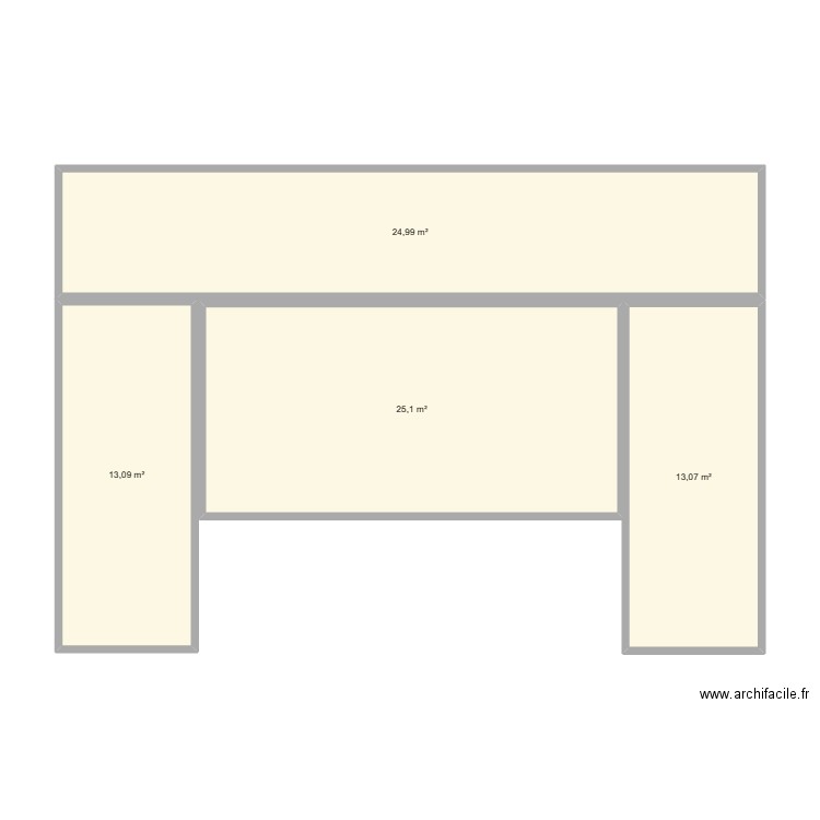 Maison T3. Plan de 4 pièces et 76 m2