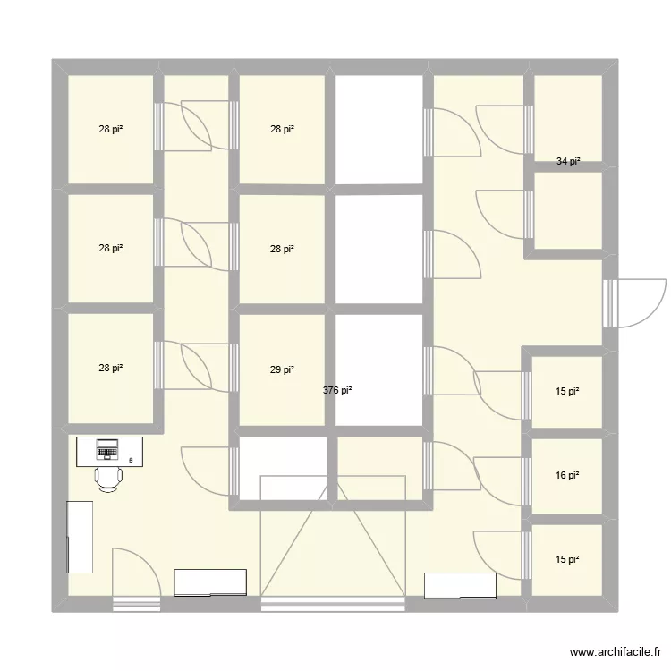 chenil. Plan de 11  et 58 m²