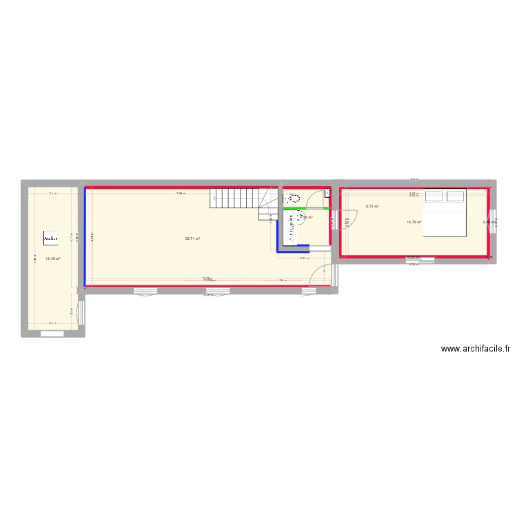 Extension LEONI v2. Plan de 8 pièces et 70 m2