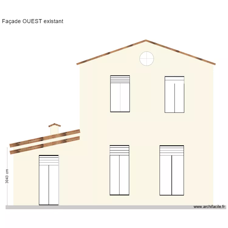 Seb Façade OUEST existant. Plan de Seb Façade OUEST existant. Plan de