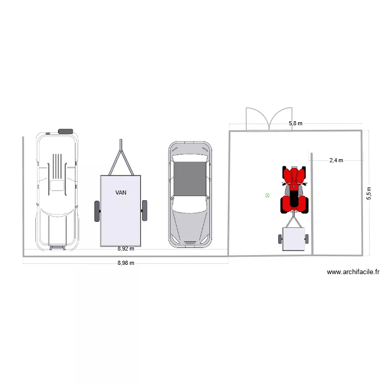 garage + carport. Plan de 