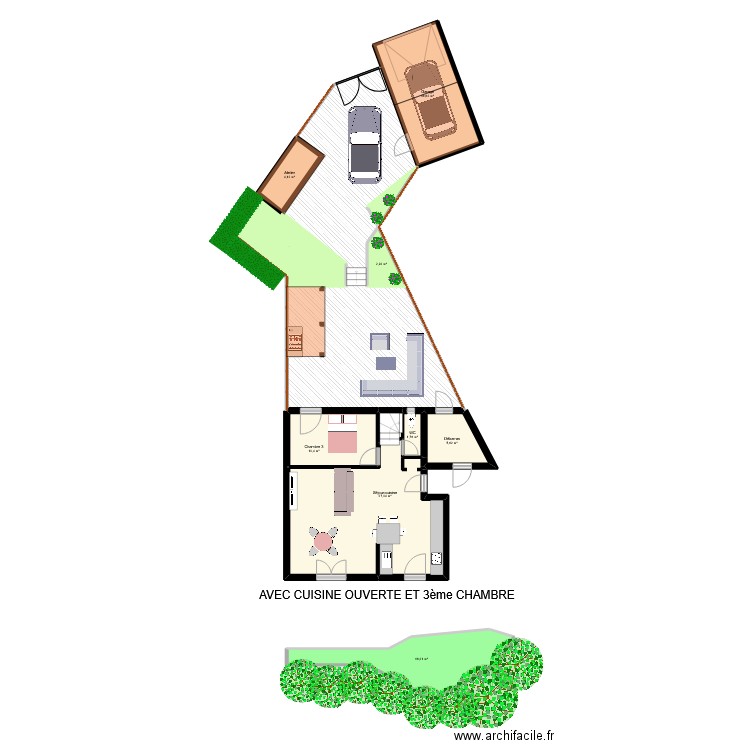 PETRY AVEC 3EME CHAMBRE. Plan de 21 pièces et 230 m2