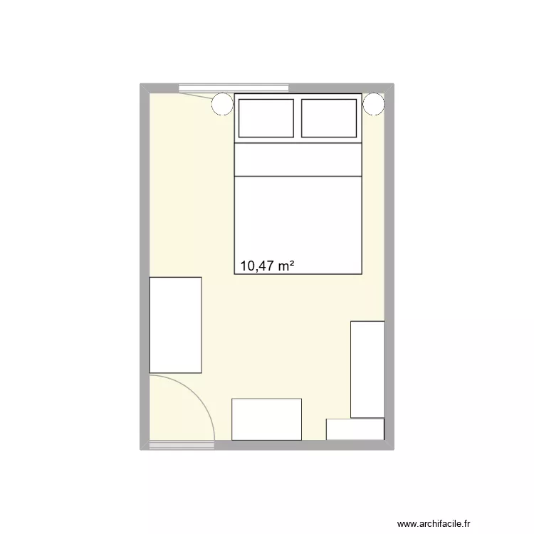 Appart. Plan de 1 pièce et 10 m²