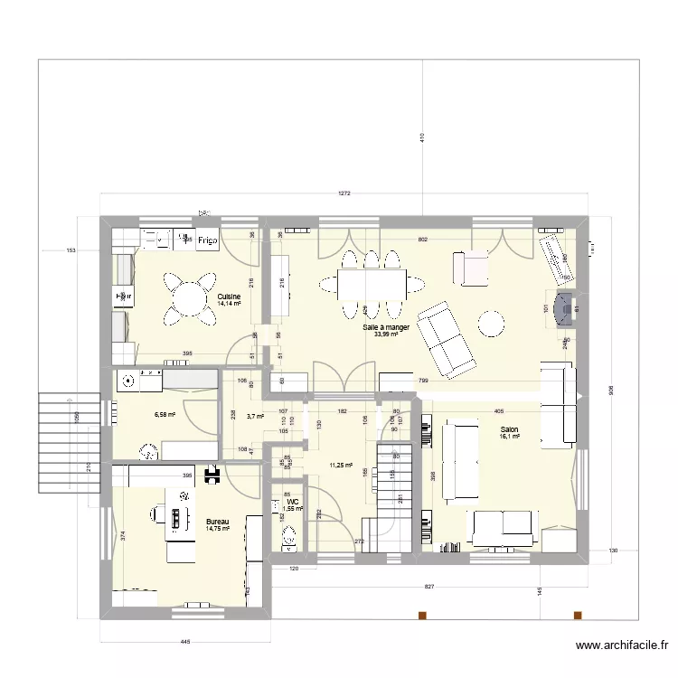 W&eacute;pion - Rez-de-chauss&eacute;e. Plan de 12  et 205 m²