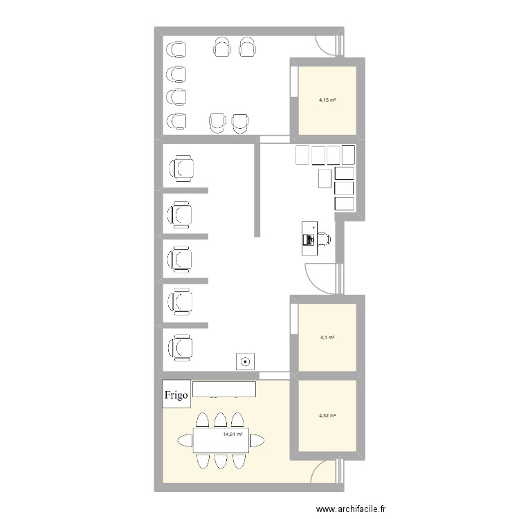 AMBU. Plan de 4 pièces et 27 m2