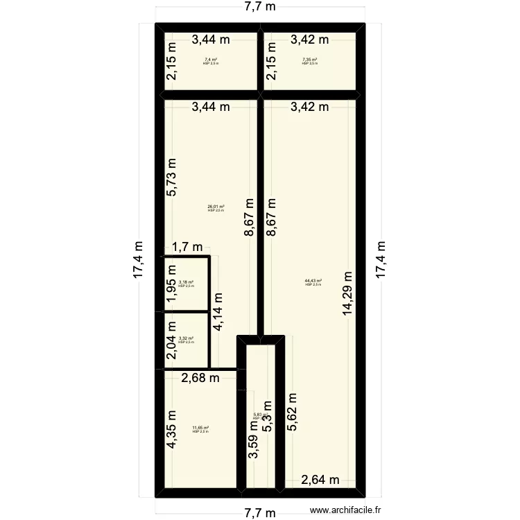 construction collectif lavaziere. Plan de 8  et 109 m²