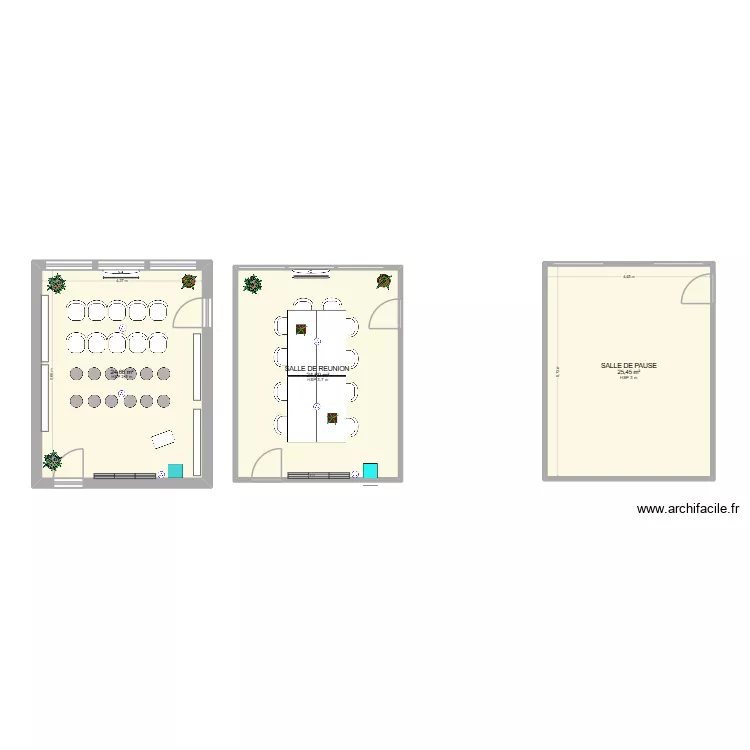 SALLE REUNION + SALLE DE PAUSE. Plan de SALLE REUNION + SALLE DE PAUSE. Plan de