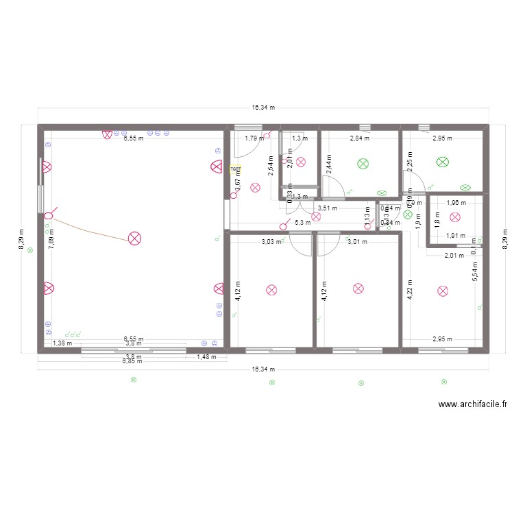 PLAN AGLIO. Plan de 9 pièces et 121 m2