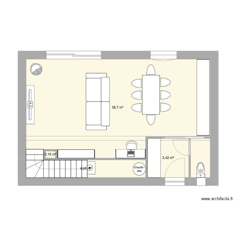 MORGANE3. Plan de 4 pièces et 45 m2