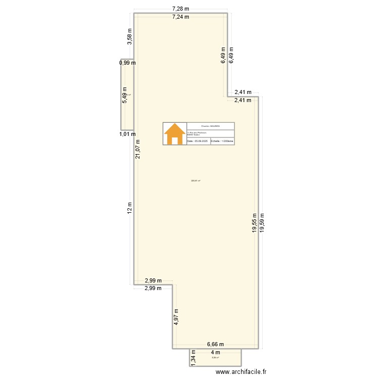 1 Pré des Pécheurs. Plan de 3 pièces et 232 m2