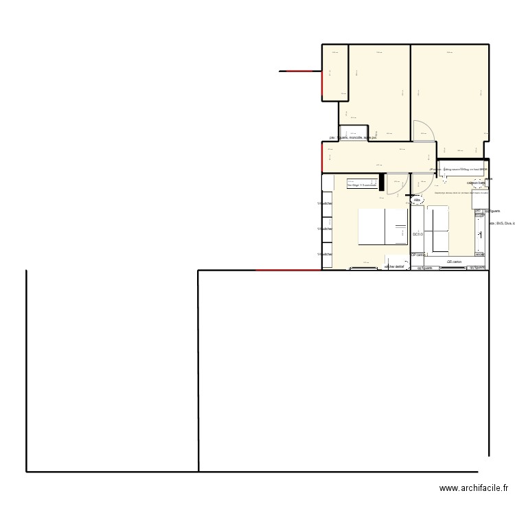 maison1. Plan de 6 pièces et 53 m2