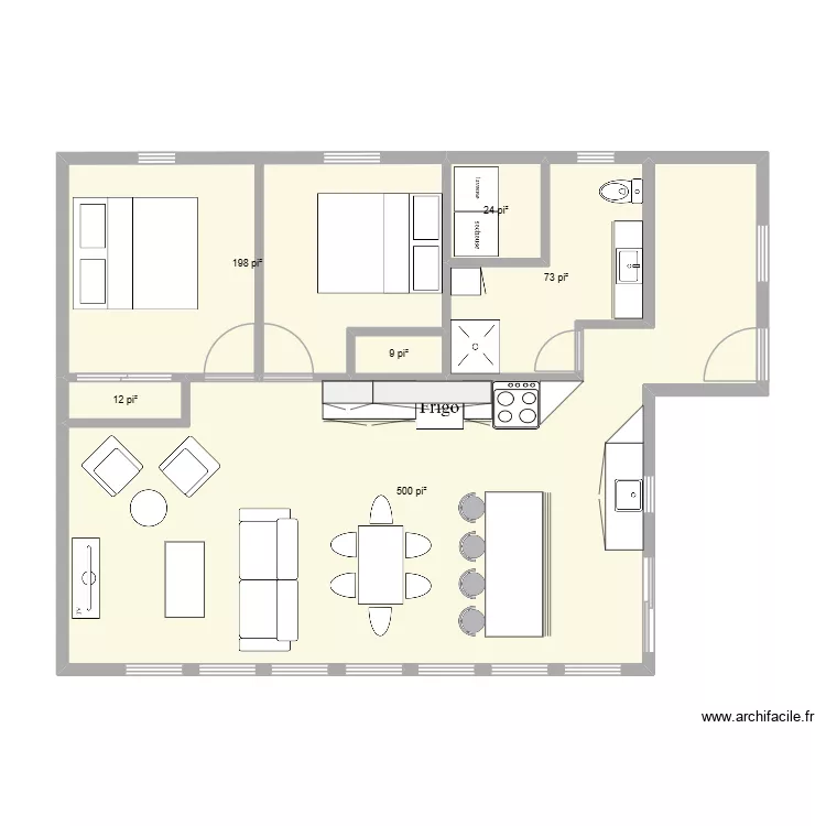 jenifer 2. Plan de 6  et 76 m²