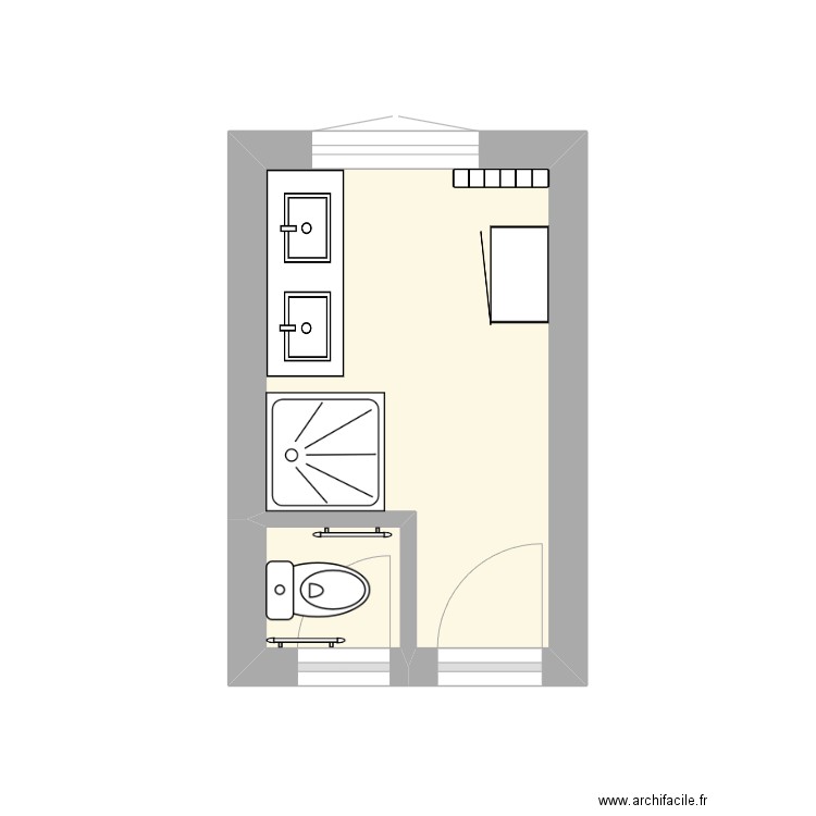 MALARD. Plan de 2 pièces et 6 m2