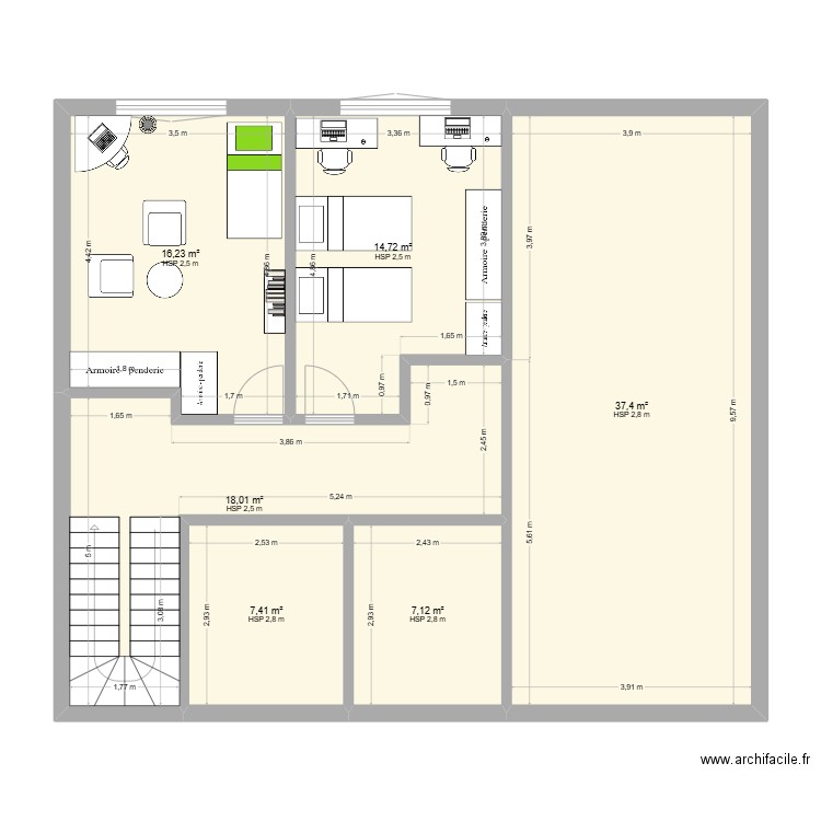 ittre 1er. Plan de 6 pièces et 101 m2