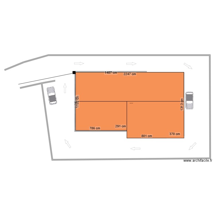 Plan Caniveau . Plan de 3 pièces et 288 m2