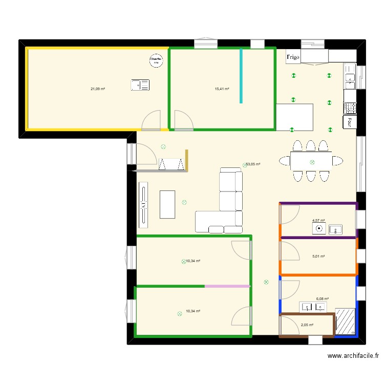 Maison KA 2. Plan de 9 pièces et 210 m2
