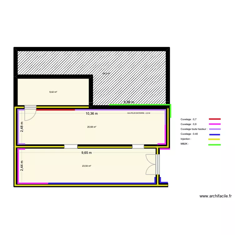 F&Eacute;LIX - CUVELAGE / INJ / M2K. Plan de 4  et 87 m²