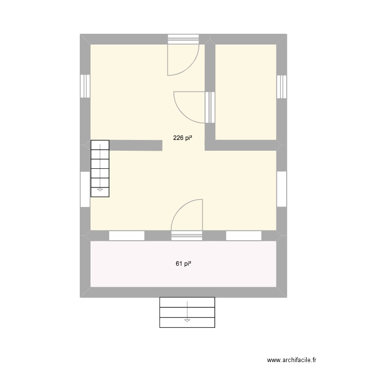 MINI. Plan de 2 pièces et 27 m2