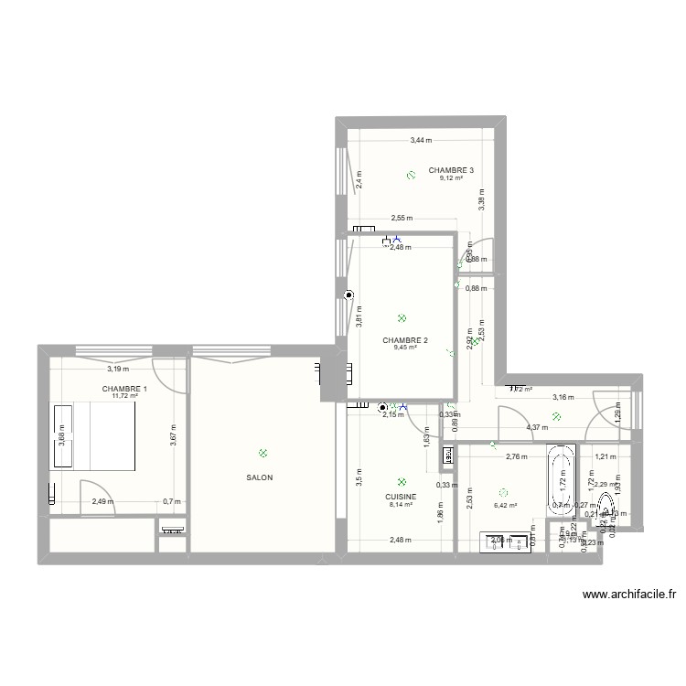 prudent. Plan de 0 pièce et 0 m2