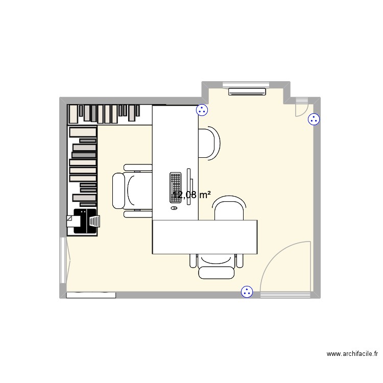 Nouveau bureau GOURDON. Plan de 1 pièce et 12 m2