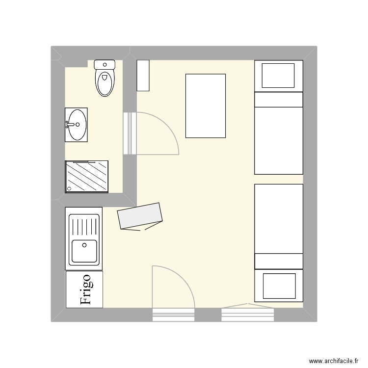 SINGH Lovepreet. Plan de 2 pièces et 20 m2