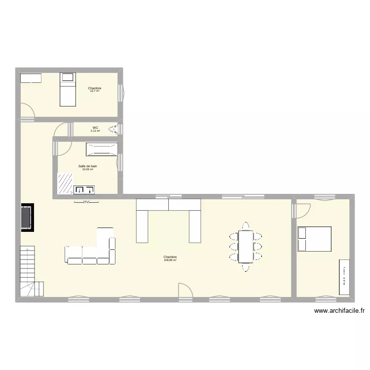 Le Ponchel. Plan de 4  et 135 m²