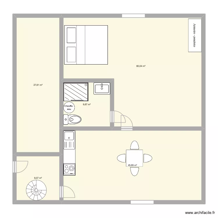 1ER. Plan de 5  et 152 m²