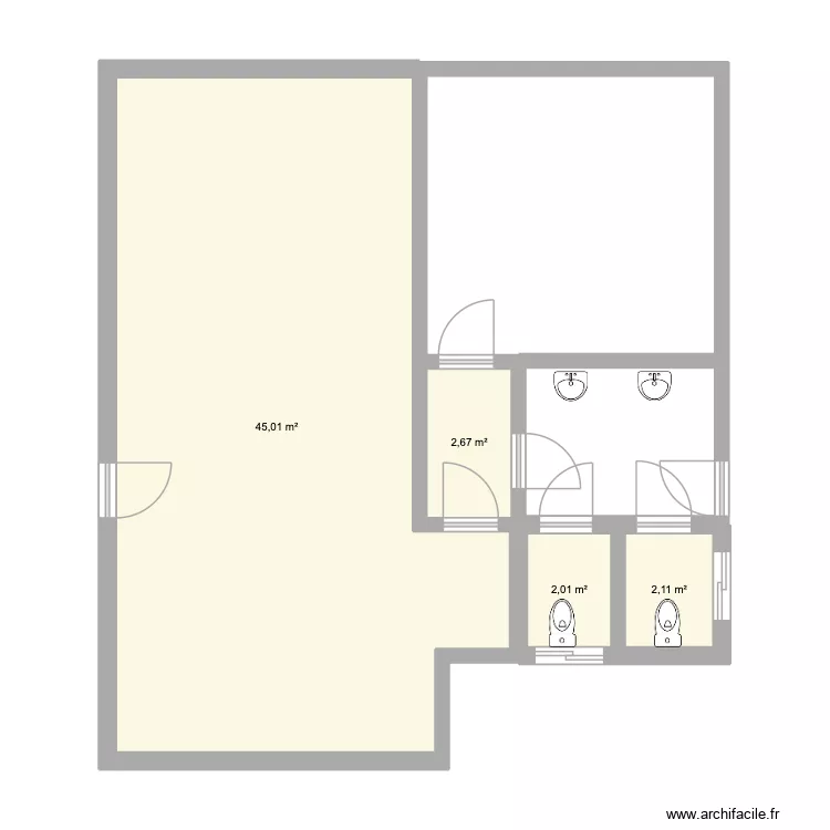 resto 2. Plan de 4  et 52 m²