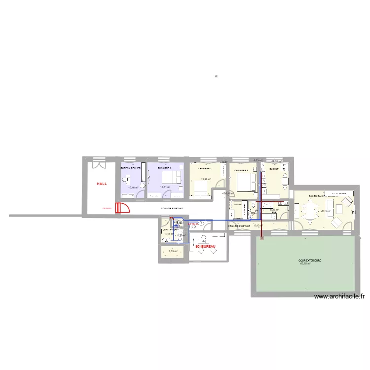 SCI  PLAN -APPARTEMENT  TRANSPORTS plan 1. Plan de 15  et 155 m²